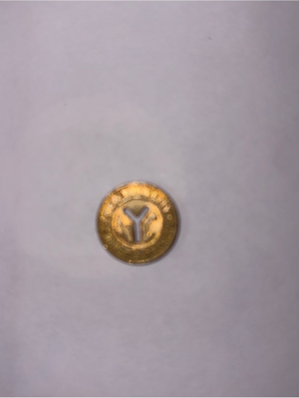 NEW YOUR CITY TRANSIT TOKEN Gold-Tone Round Metal with 'Y' Motif